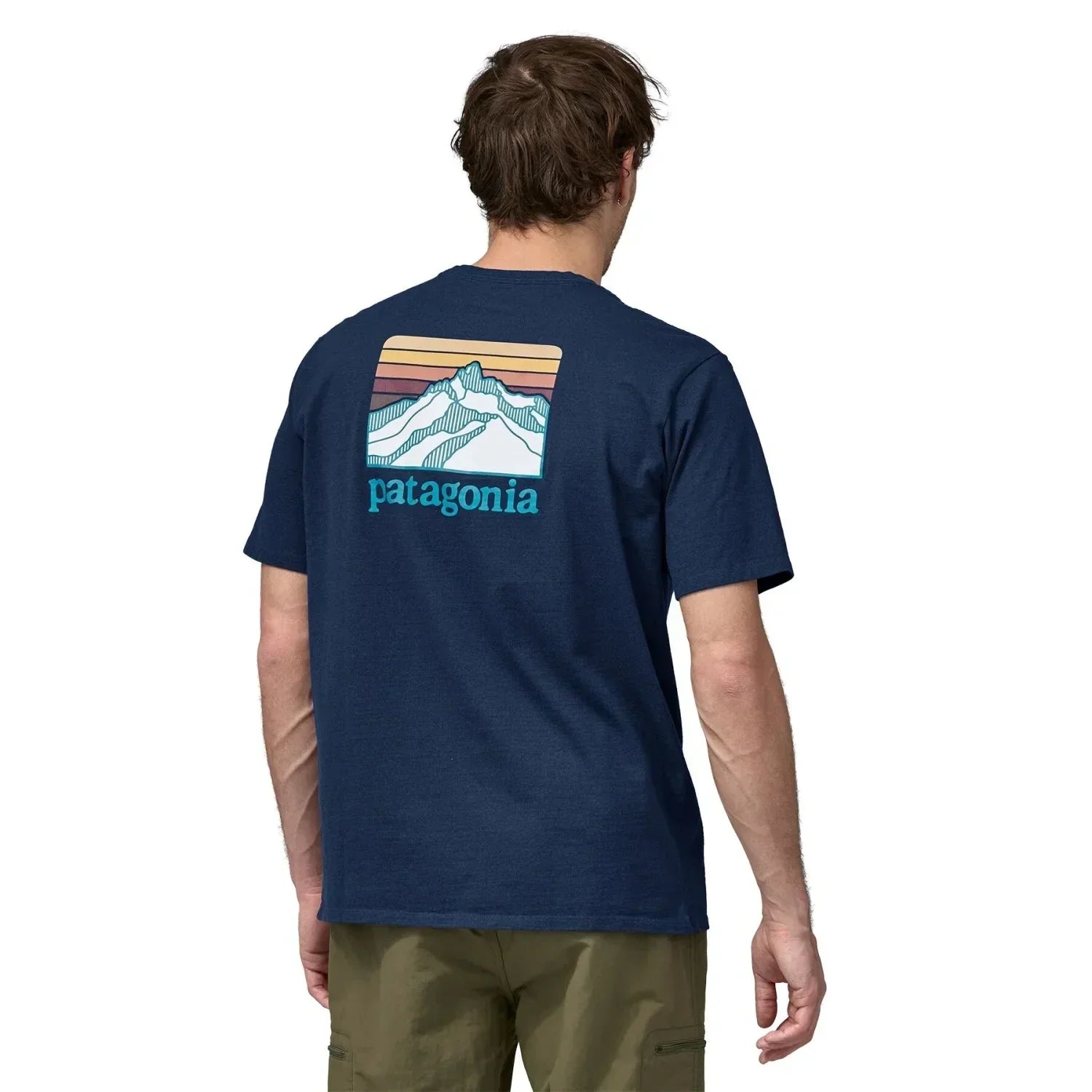 Patagonia 01. MENS APPAREL - MENS T-SHIRTS - MENS T-SHIRT SS Men's Line Logo Ridge Pocket Responsibili-Tee LMBE LAGOM BLUE