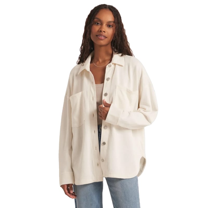 Z Supply 02. WOMENS APPAREL - WOMENS JACKETS - WOMENS JACKETS CASUAL Women's All Day Knit Jacket SSN SANDSTONE