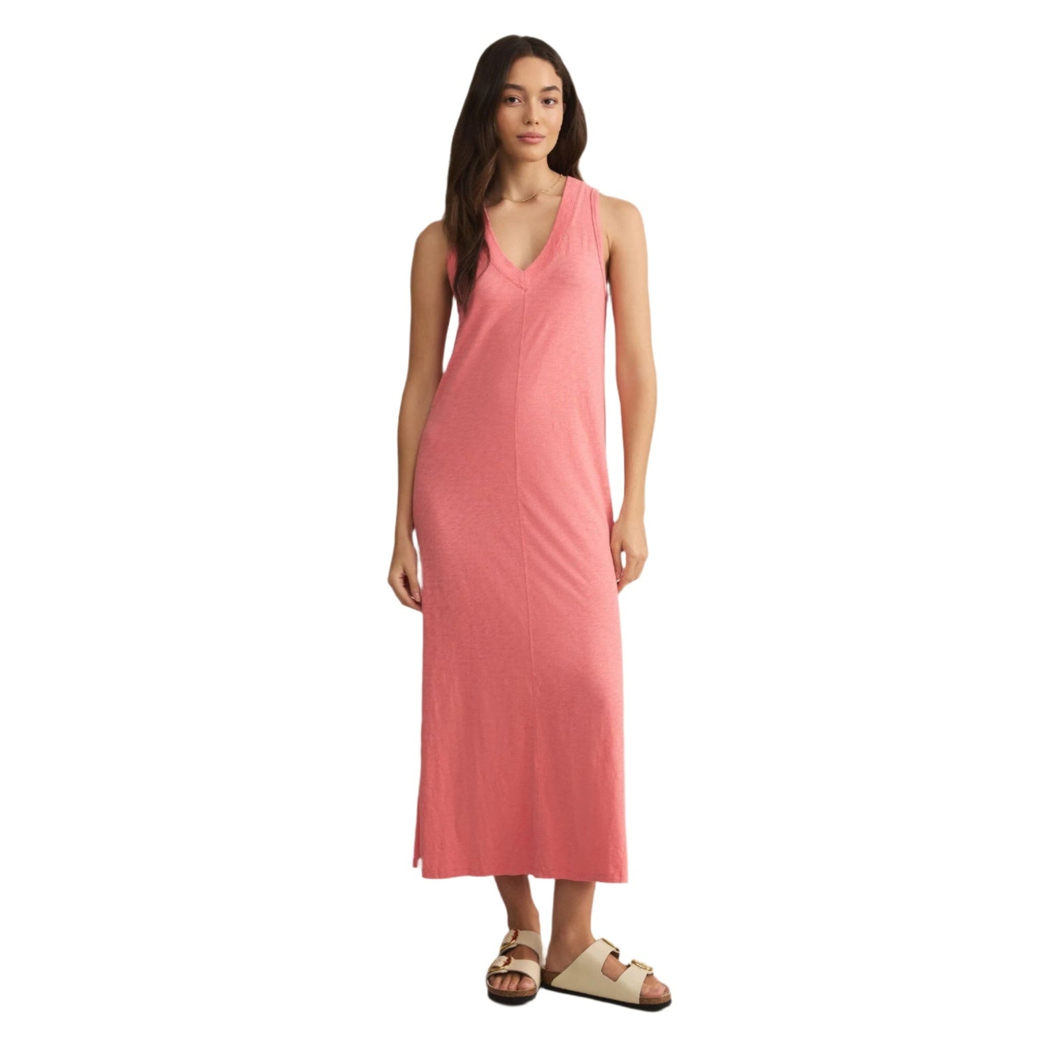 Z Supply Women's Coastline Midi Dress SNP Sunset Pink / Xs Z Supply Women's Coastline Midi Dress SNP Sunset Pink / Xs