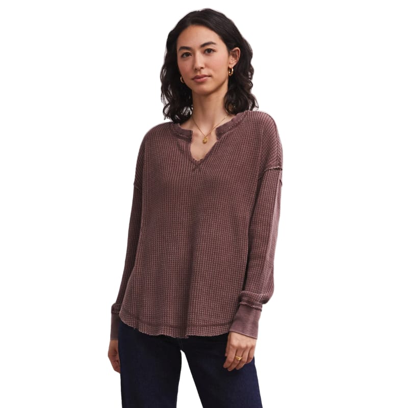 Z Supply Women's Driftwood Thermal Long Sleeve Top