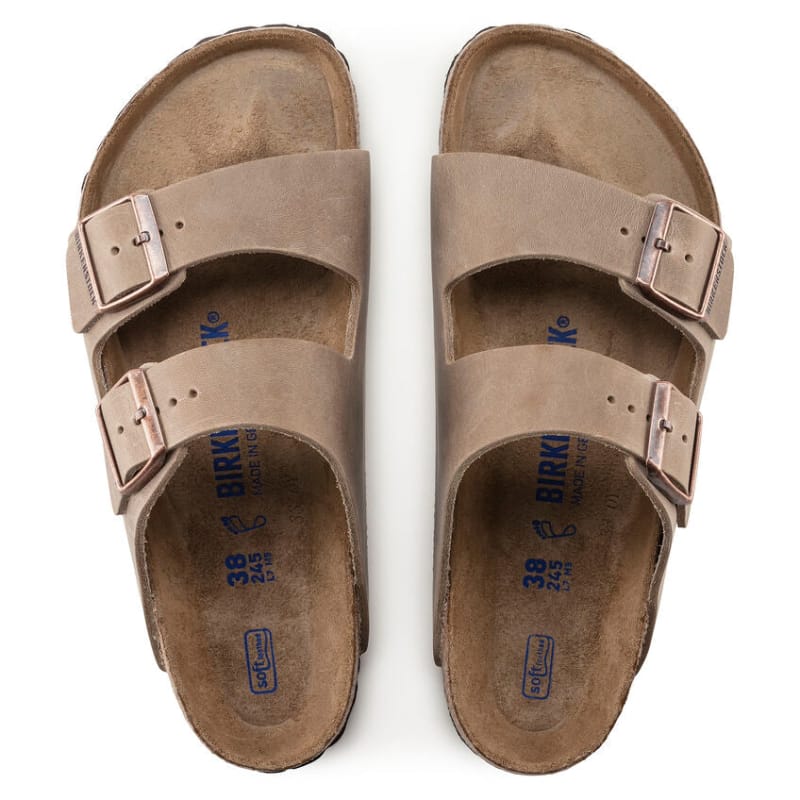 Birkenstock WOMENS FOOTWEAR - WOMENS SANDALS - WOMENS SANDALS CASUAL Arizona Soft Footbed Oiled Leather TOBACCO