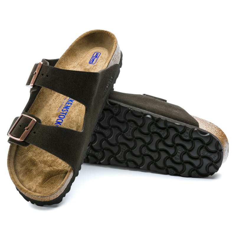 Birkenstock 04. MENS FOOTWEAR - MENS SANDALS - MENS SANDALS CASUAL Arizona Soft Footbed Suede Leather MOCHA