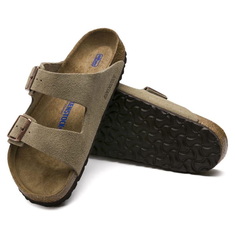 Birkenstock 04. MENS FOOTWEAR - MENS SANDALS - MENS SANDALS CASUAL Arizona Soft Footbed Suede Leather TAUPE