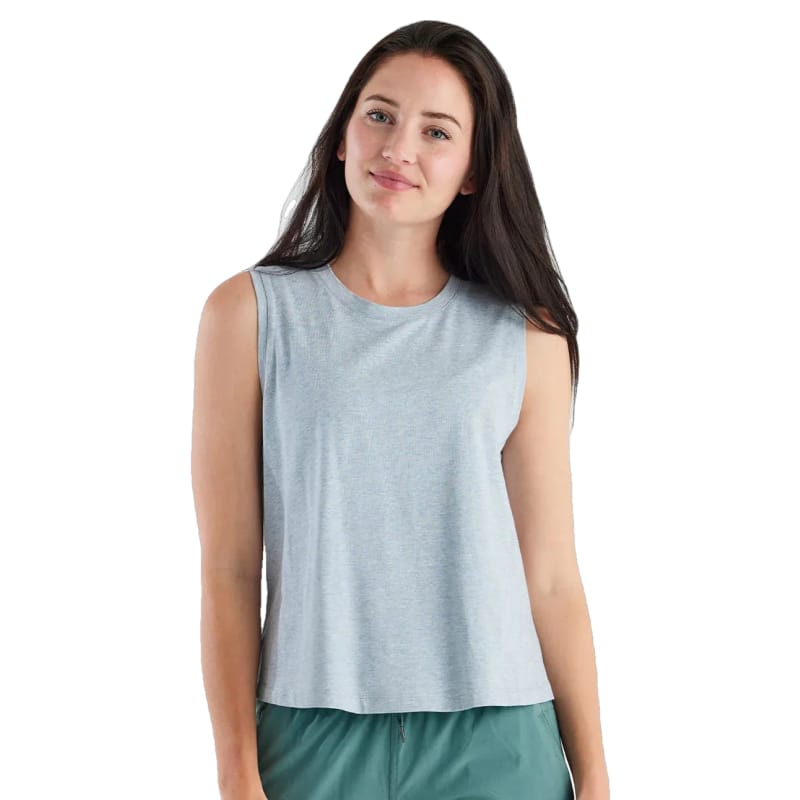 Free Fly Apparel 02. WOMENS APPAREL - WOMENS SS SHIRTS - WOMENS TANK CASUAL Women's Bamboo Current Tank BAY BLUE