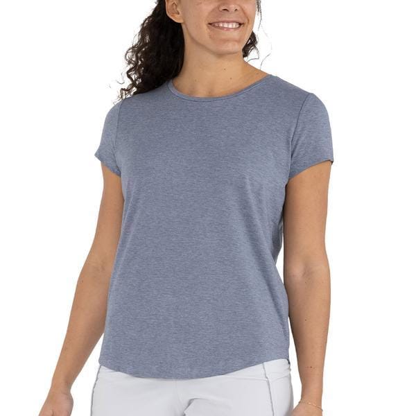Free Fly Apparel 02. WOMENS APPAREL - WOMENS SS SHIRTS - WOMENS SS CASUAL Women's Bamboo Current Tee STONEWASH