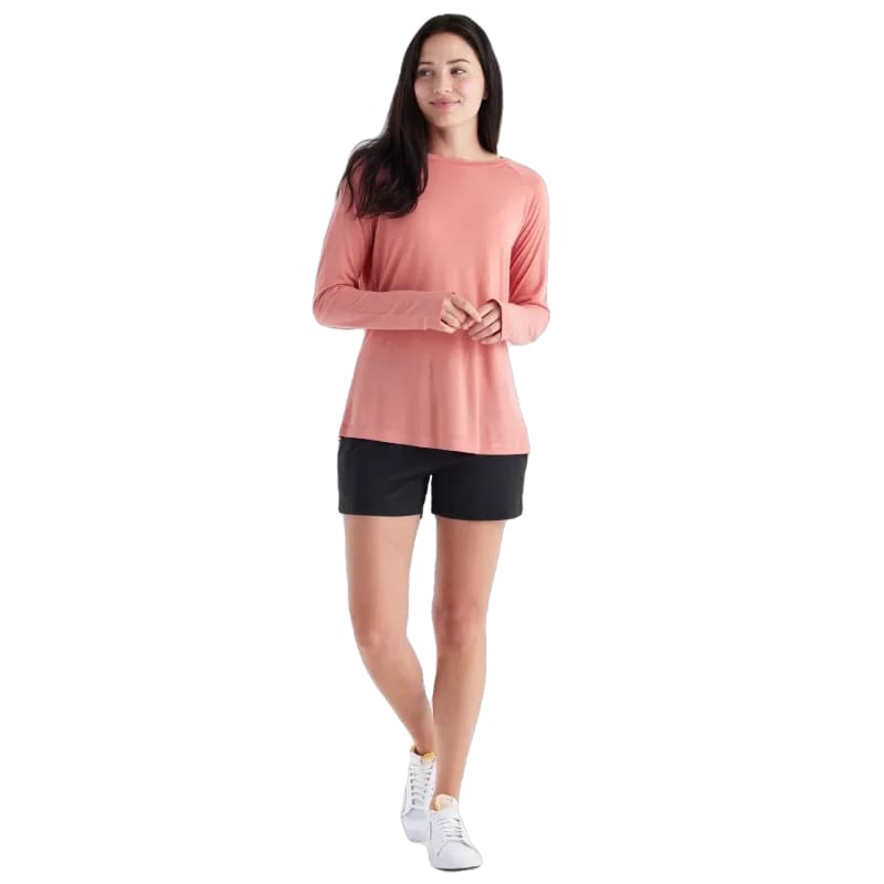 Free Fly Apparel 02. WOMENS APPAREL - WOMENS LS SHIRTS - WOMENS LS CASUAL Women's Bamboo Lightweight Long Sleeve II BRIGHT CLAY