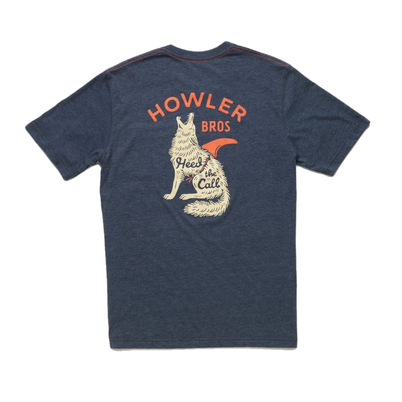 Howler Bros 01. MENS APPAREL - MENS T-SHIRTS - MENS T-SHIRT SS Men's Select Pocket Tee HOWLER COYOTE | NAVY HEATHER