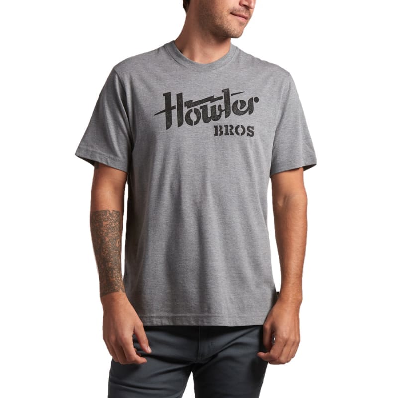 Howler Bros 01. MENS APPAREL - MENS T-SHIRTS - MENS T-SHIRT SS Men's Select Tee HOLWER ELECTRIC STENCIL | GREY HEATHER