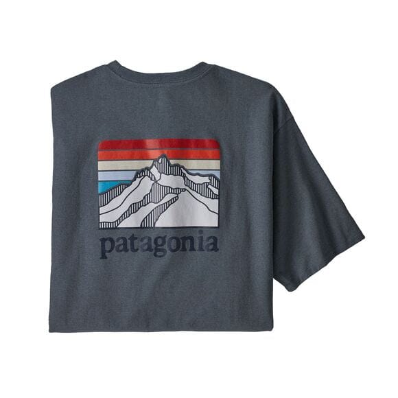 Patagonia 01. MENS APPAREL - MENS T-SHIRTS - MENS T-SHIRT SS Men's Line Logo Ridge Pocket Responsibili-Tee PLGY PLUME GREY