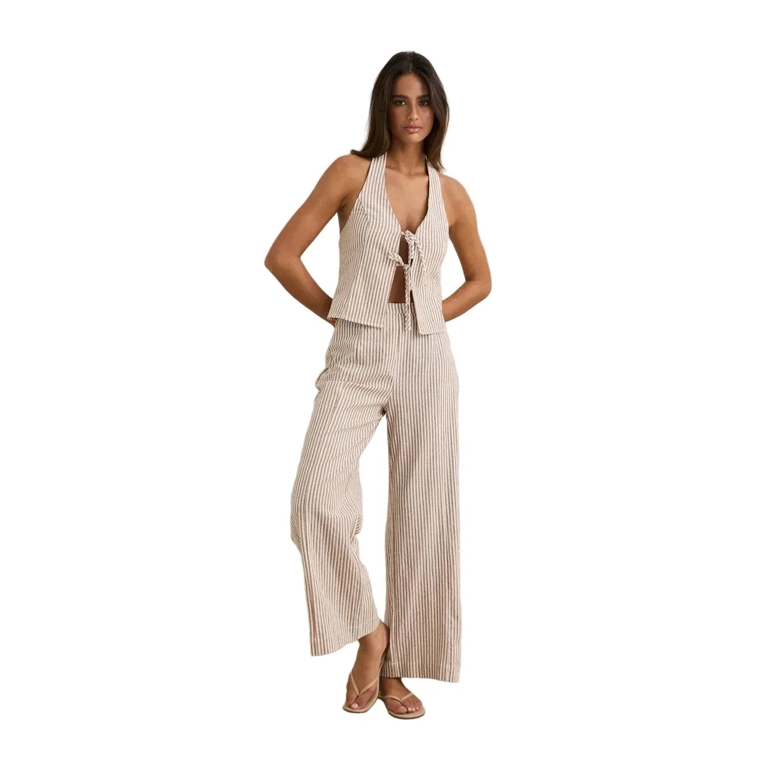 Rhythm 02. WOMENS APPAREL - WOMENS PANTS - WOMENS PANTS CASUAL Women's Louise Wide Leg Pant TAN