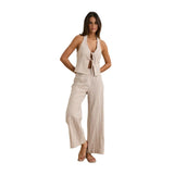 Rhythm 02. WOMENS APPAREL - WOMENS PANTS - WOMENS PANTS CASUAL Women's Louise Wide Leg Pant TAN