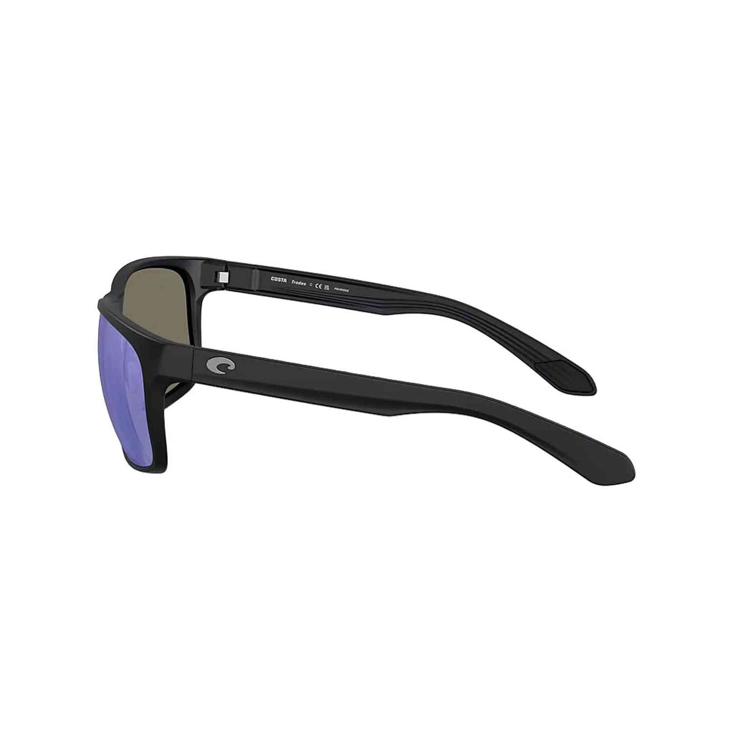 Costa Del Mar 07. EYEWEAR - SUNGLASSES - SUNGLASSES Trades MATTE BLACK BLUE MIRROR 580G