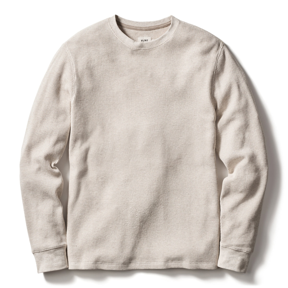 Men's Waffle Thermal Crewneck in Oatmeal Heather, front