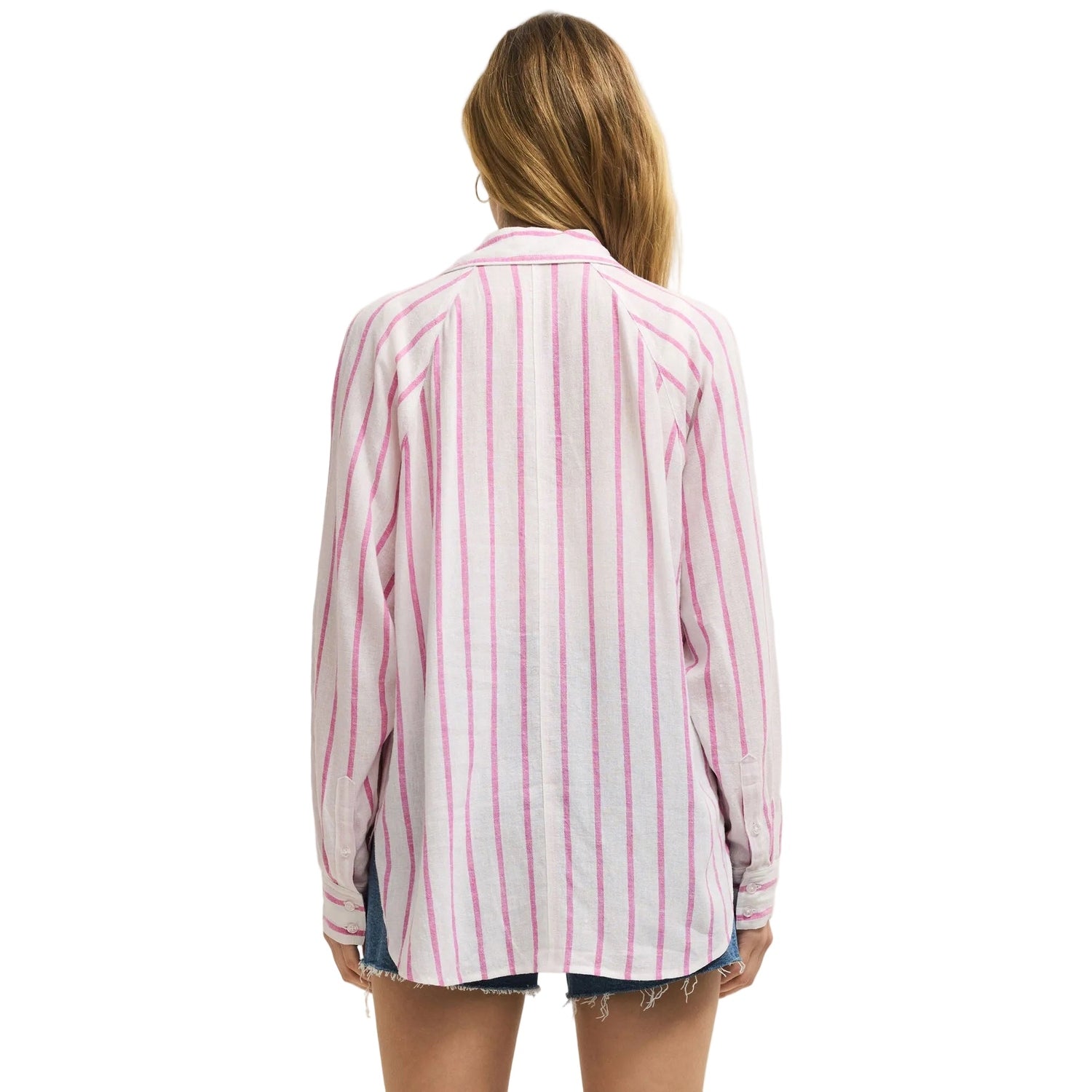 Z Supply 02. WOMENS APPAREL - WOMENS LS SHIRTS - WOMENS LS CASUAL Women's The Perfect Linen Top SRO SPANISH ROSE