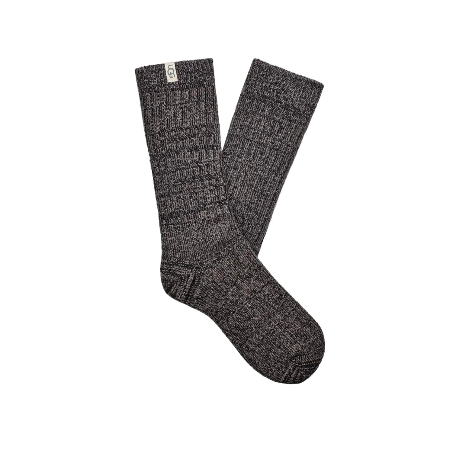 UGG 06. SOCKS - WOMENS SOCKS - WOMENS SOCKS GIFT Women's Rib Knit Slouchy Crew Sock GREY | BLACK OS