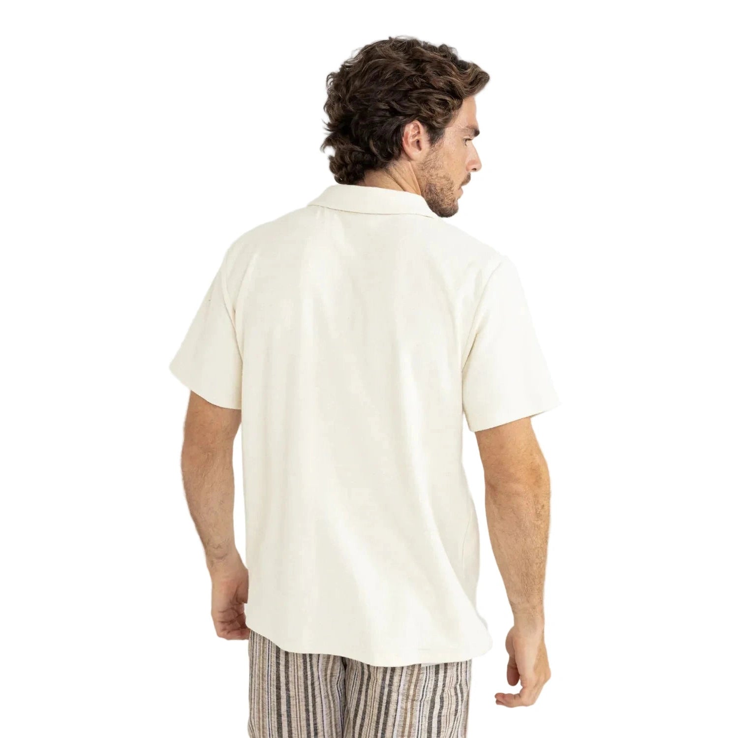 Rhythm 01. MENS APPAREL - MENS SS SHIRTS - MENS SS POLO Men's Vintage Terry Polo NATURAL