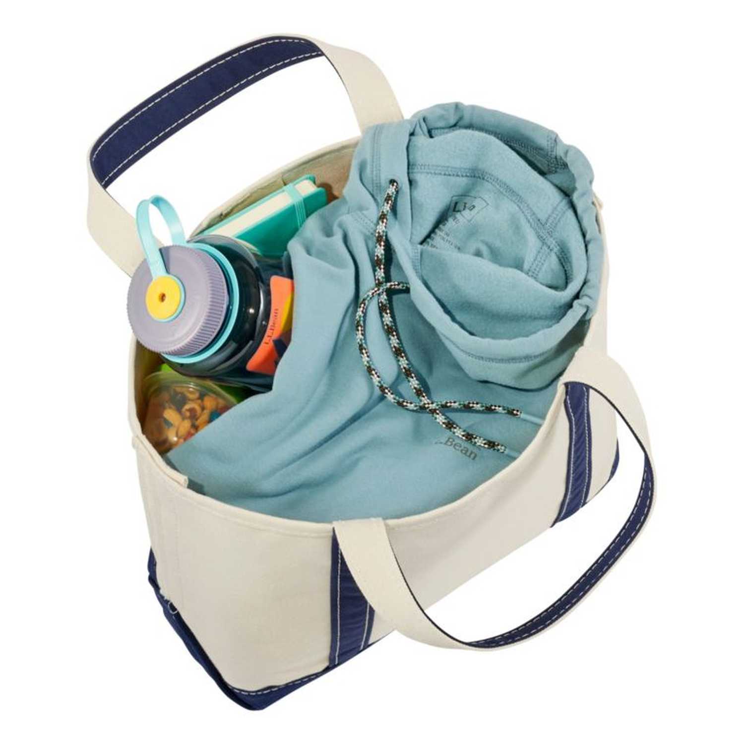 L.L. BEAN 09. PACKS|LUGGAGE - PACK|CASUAL - WAIST|SLING|MESSENGER|PURSE Boat and Tote Medium Bag BLUE REG HANDLE