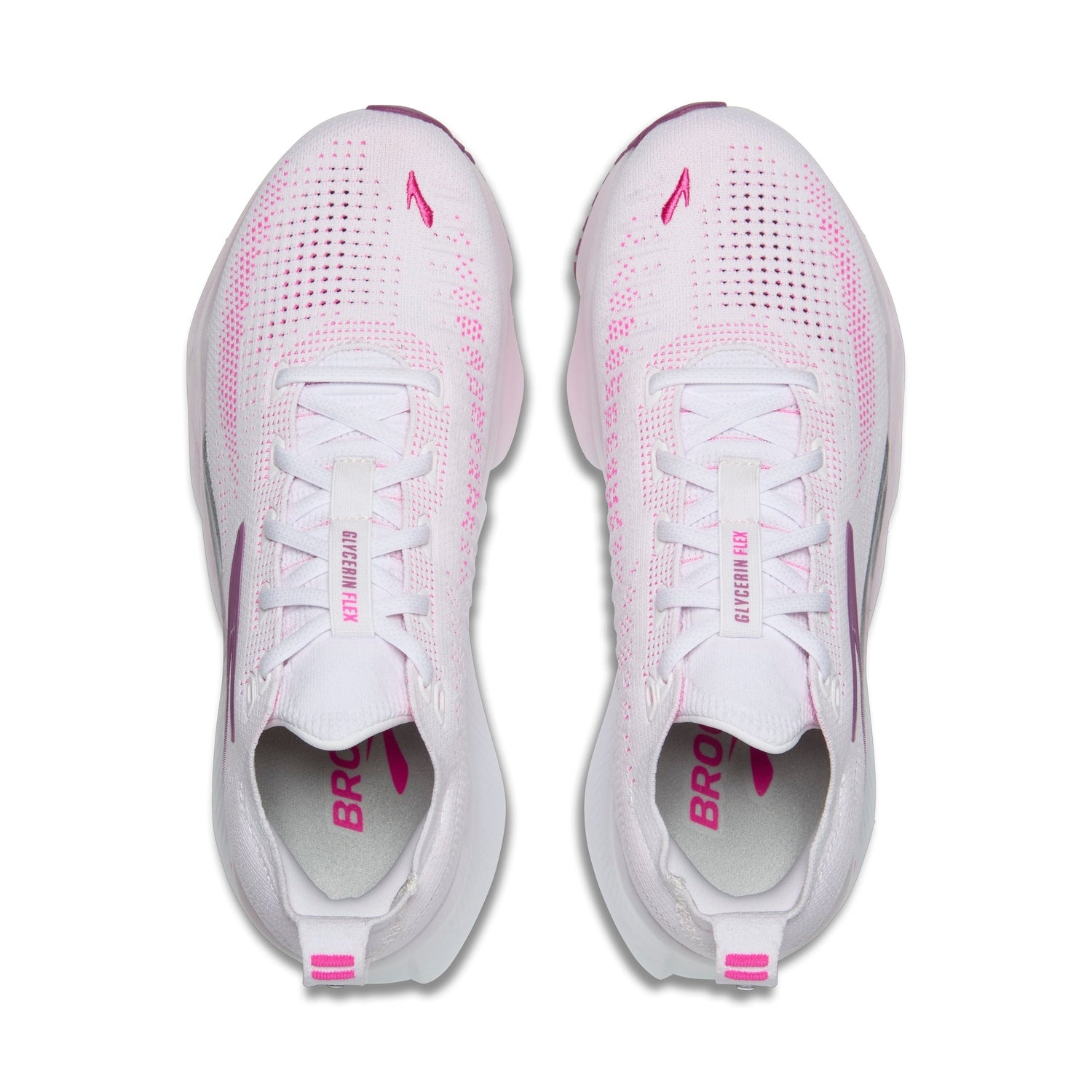 Brooks Running 05. WOMENS FOOTWEAR - WOMENS SHOES - WOMENS SHOES RUNNING Women's Glycerin Flex WHITE|CYBER PINK|ARGYLE