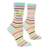 Blue Q 06. SOCKS - WOMENS SOCKS - WOMENS SOCKS GIFT Women's Shhh..I'm Overthinking Crew Socks