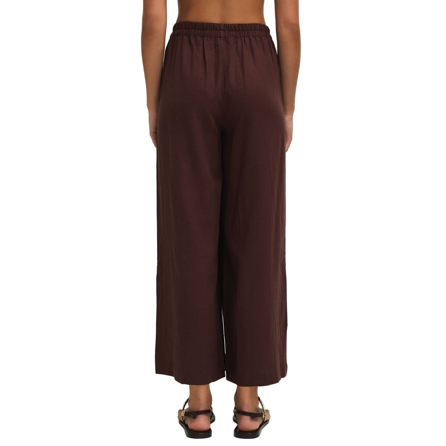 Z Supply 02. WOMENS APPAREL - WOMENS PANTS - WOMENS PANTS CASUAL Women's Scout Linen Pant CLC CHOCOLATE CHERRY