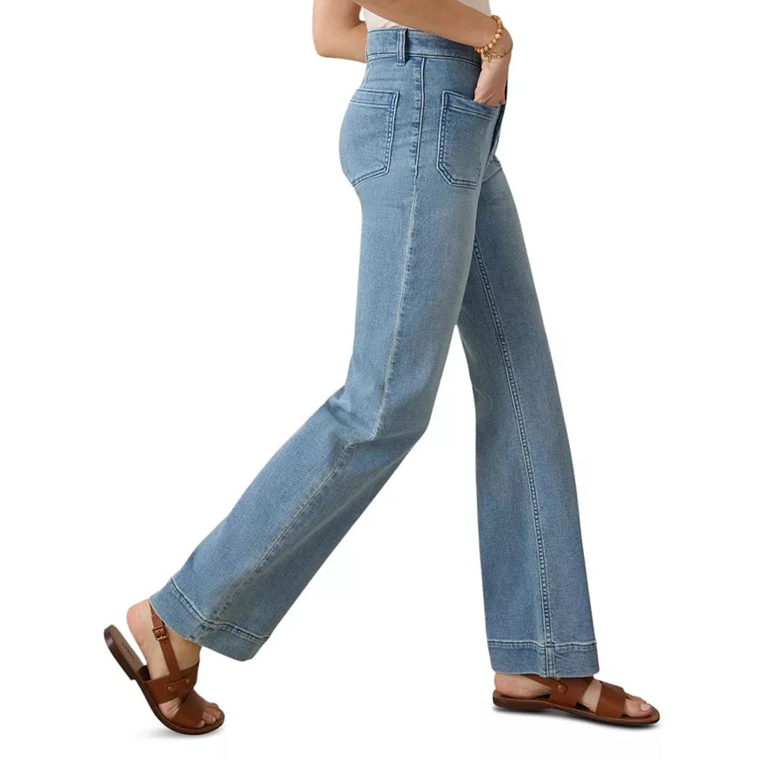 Faherty 02. WOMENS APPAREL - WOMENS PANTS - WOMENS PANTS CASUAL Women's Stretch Terry Patch Pocket Ankle Pants EST EASTERN SHORE WASH