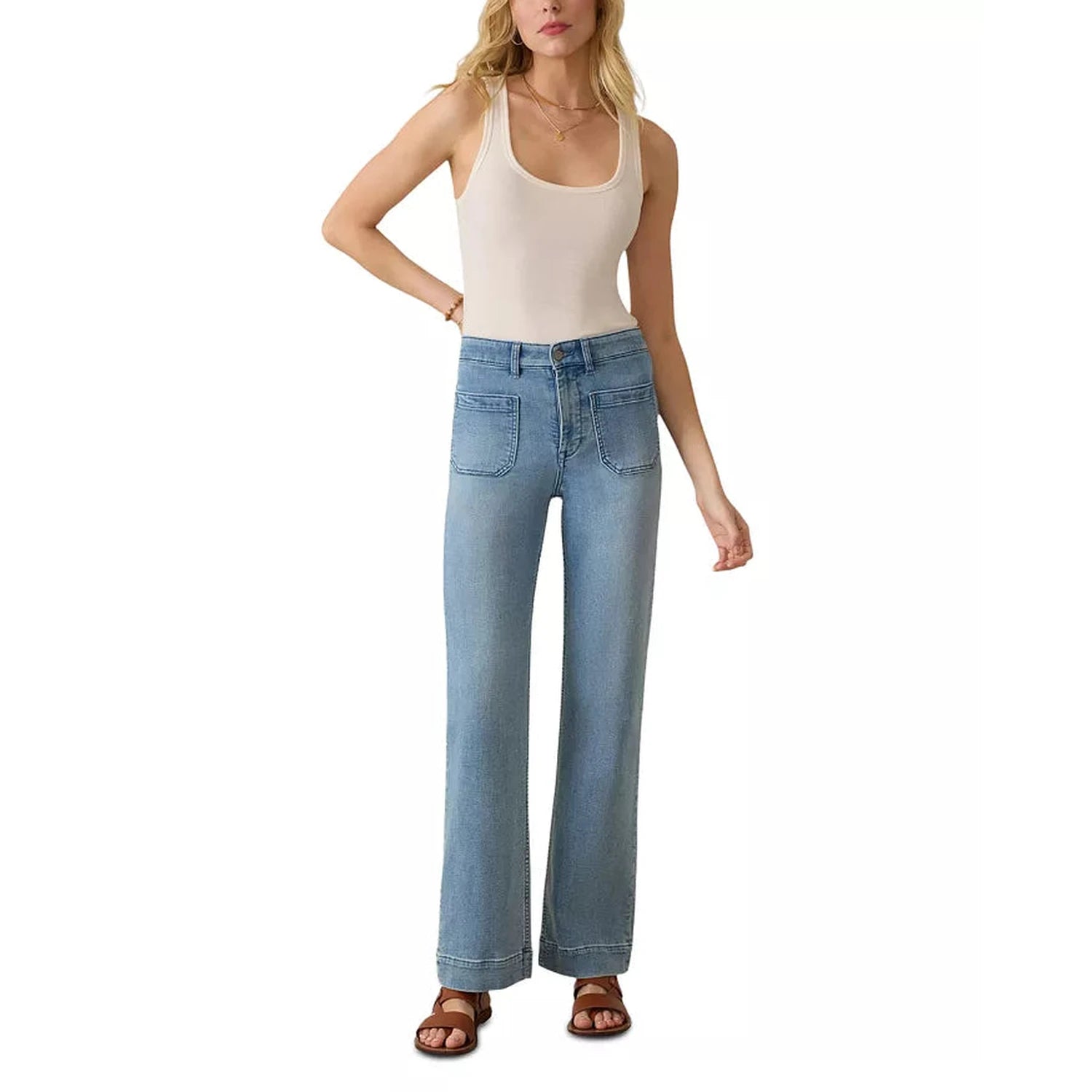 Faherty 02. WOMENS APPAREL - WOMENS PANTS - WOMENS PANTS CASUAL Women's Stretch Terry Patch Pocket Ankle Pants EST EASTERN SHORE WASH
