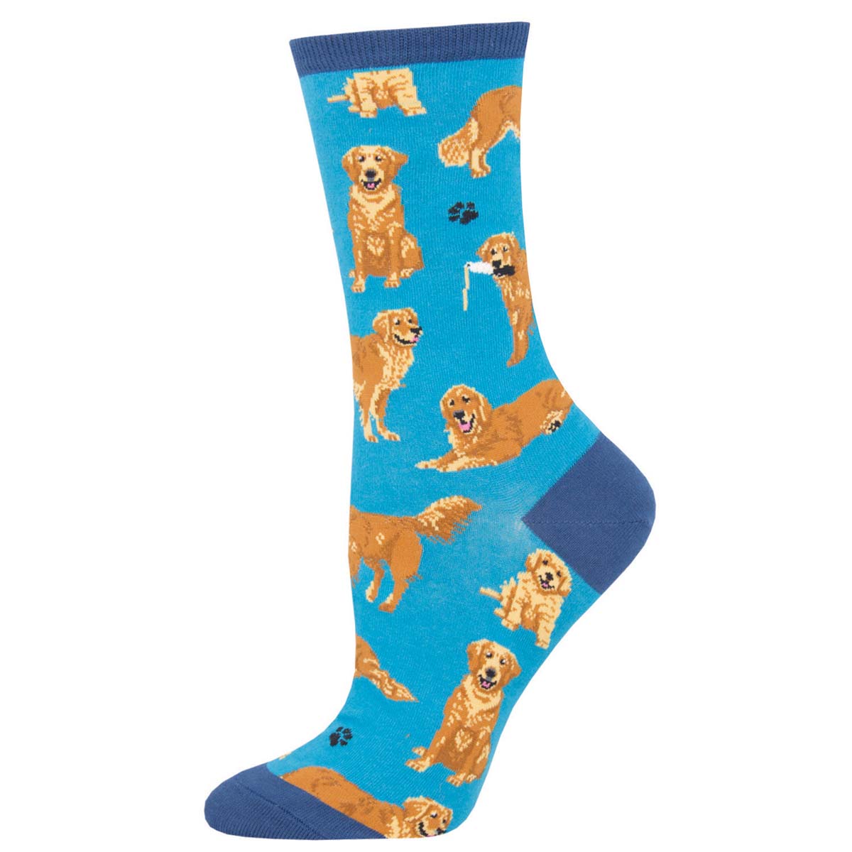 Socksmith 06. SOCKS - MENS SOCKS - MENS SOCKS GIFT Golden Retrievers Socks BLU-BLUE 9-11