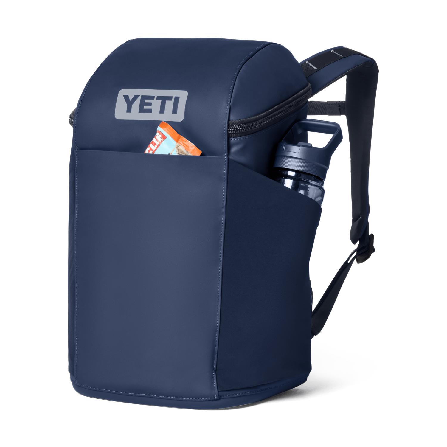 Navy blue backpack with YETI logo on a white background