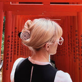 Solar Eclipse 10. GIFTS|ACCESSORIES - WOMENS ACCESSORIES - WOMENS HAIR ACCESSORIES Women's Hand-Painted Paisley Heart Claw Hair Clip BLACK|WHITE