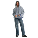 Women's Brushed Striped Puffy Hoodie