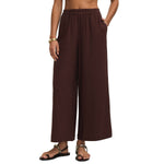 Z Supply 02. WOMENS APPAREL - WOMENS PANTS - WOMENS PANTS CASUAL Women's Scout Linen Pant CLC CHOCOLATE CHERRY