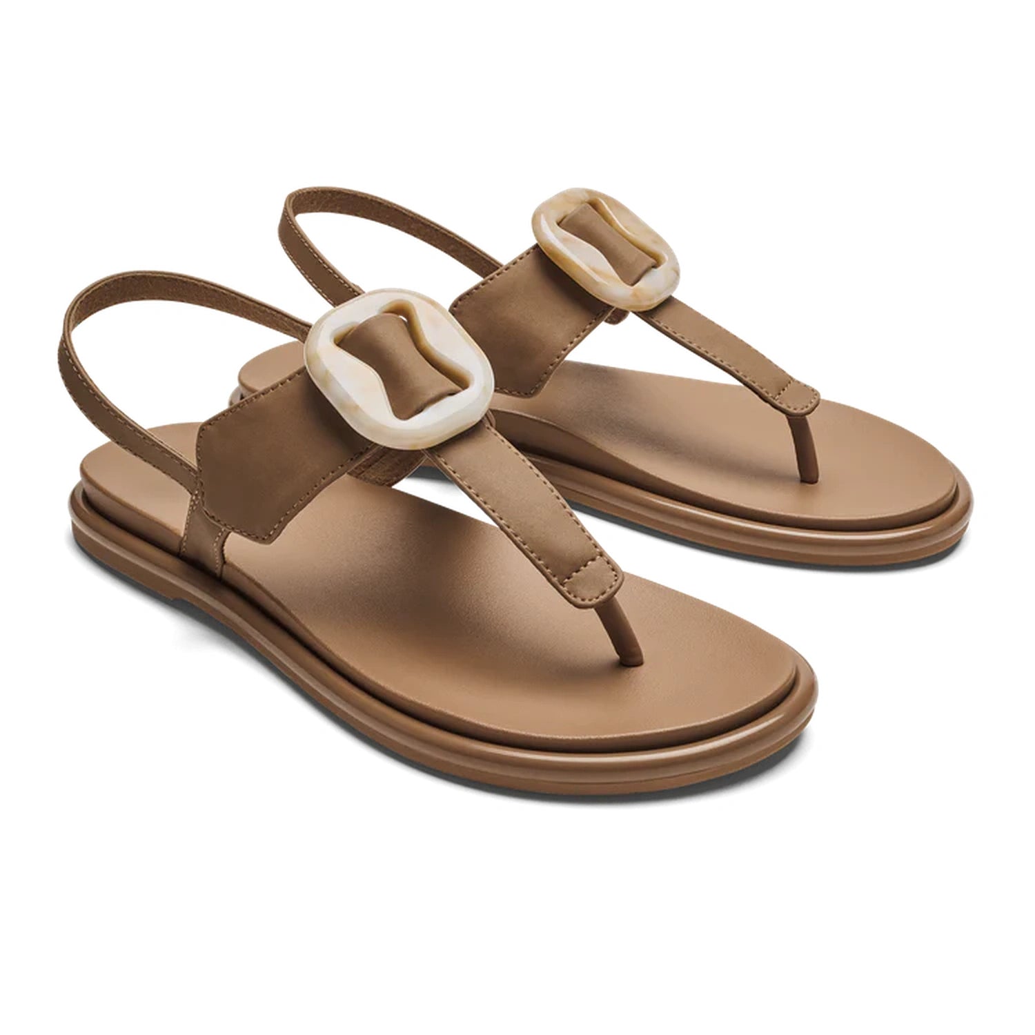 OluKai 05. WOMENS FOOTWEAR - WOMENS SANDALS - WOMENS SANDALS CASUAL Women's La'I T-Bar 3434 TAN | TAN