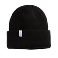 The Frena Thick Knit Cuff Beanie Coal Headwear - BLACK