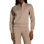 SPANX 02. WOMENS APPAREL - WOMENS HOODIES|SWEATERS - WOMENS PO Q ZIP Women's AirEssentials Shawl Collar Half Zip DUNE HEATHER