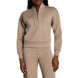 SPANX 02. WOMENS APPAREL - WOMENS HOODIES|SWEATERS - WOMENS PO Q ZIP Women's AirEssentials Shawl Collar Half Zip DUNE HEATHER