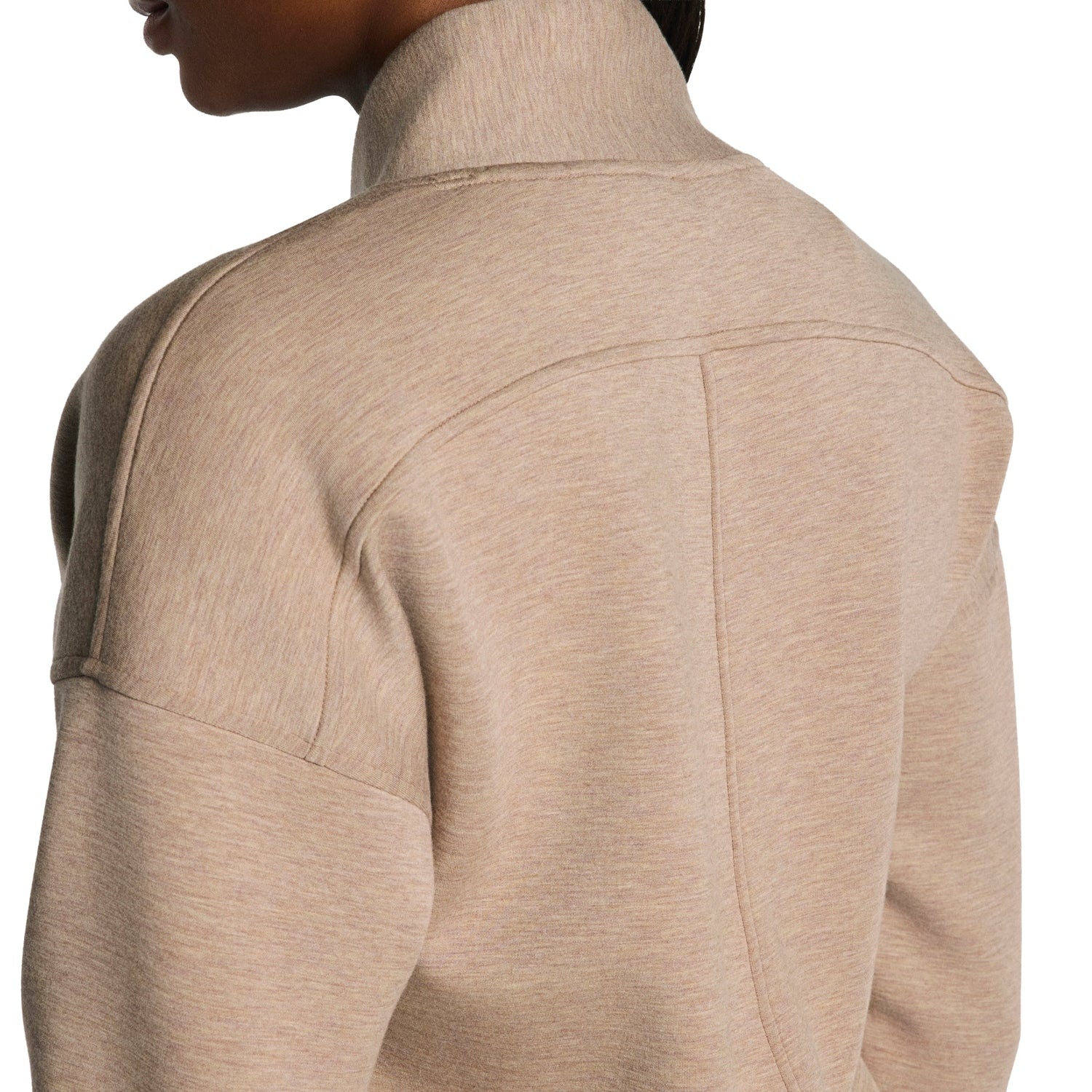 SPANX 02. WOMENS APPAREL - WOMENS HOODIES|SWEATERS - WOMENS PO Q ZIP Women's AirEssentials Shawl Collar Half Zip DUNE HEATHER