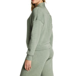 SPANX 02. WOMENS APPAREL - WOMENS HOODIES|SWEATERS - WOMENS PO Q ZIP Women's AirEssentials Shawl Collar Half Zip SAGE BRUSH HTR