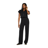Women's Pintuck Half Zip Jumpsuit