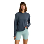 Free Fly Apparel 02. WOMENS APPAREL - WOMENS LS SHIRTS - WOMENS LS HOODY Women's Elevate Lightweight Hoodie STORM CLOUD