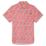 Chubbies 01. MENS APPAREL - MENS SS SHIRTS - MENS SS BUTTON UP Men's Breezetech Shirt THE ROCK-A-CROC RED