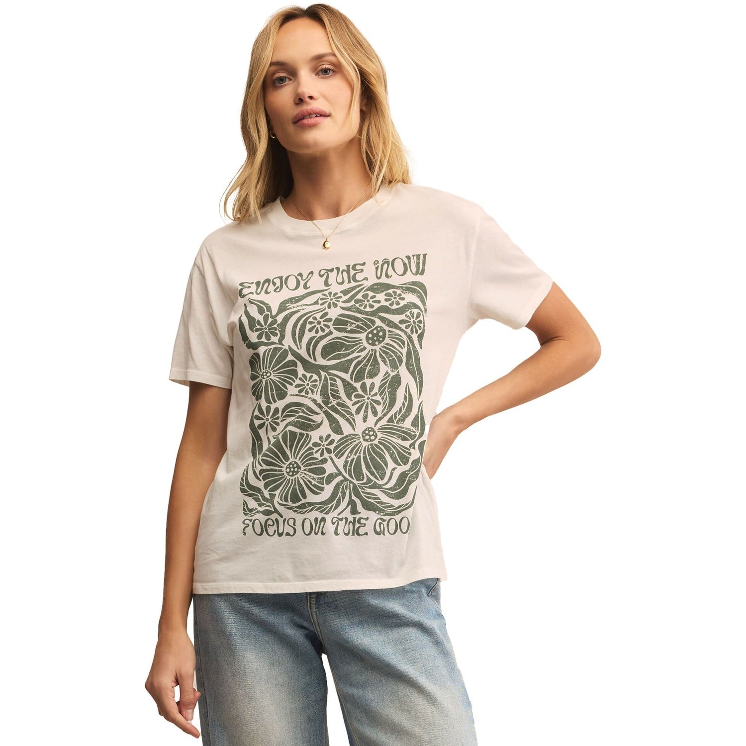Z Supply 02. WOMENS APPAREL - WOMENS SS SHIRTS - WOMENS SS CASUAL Women's Radiate Boyfriend Tee SSA SEA SALT