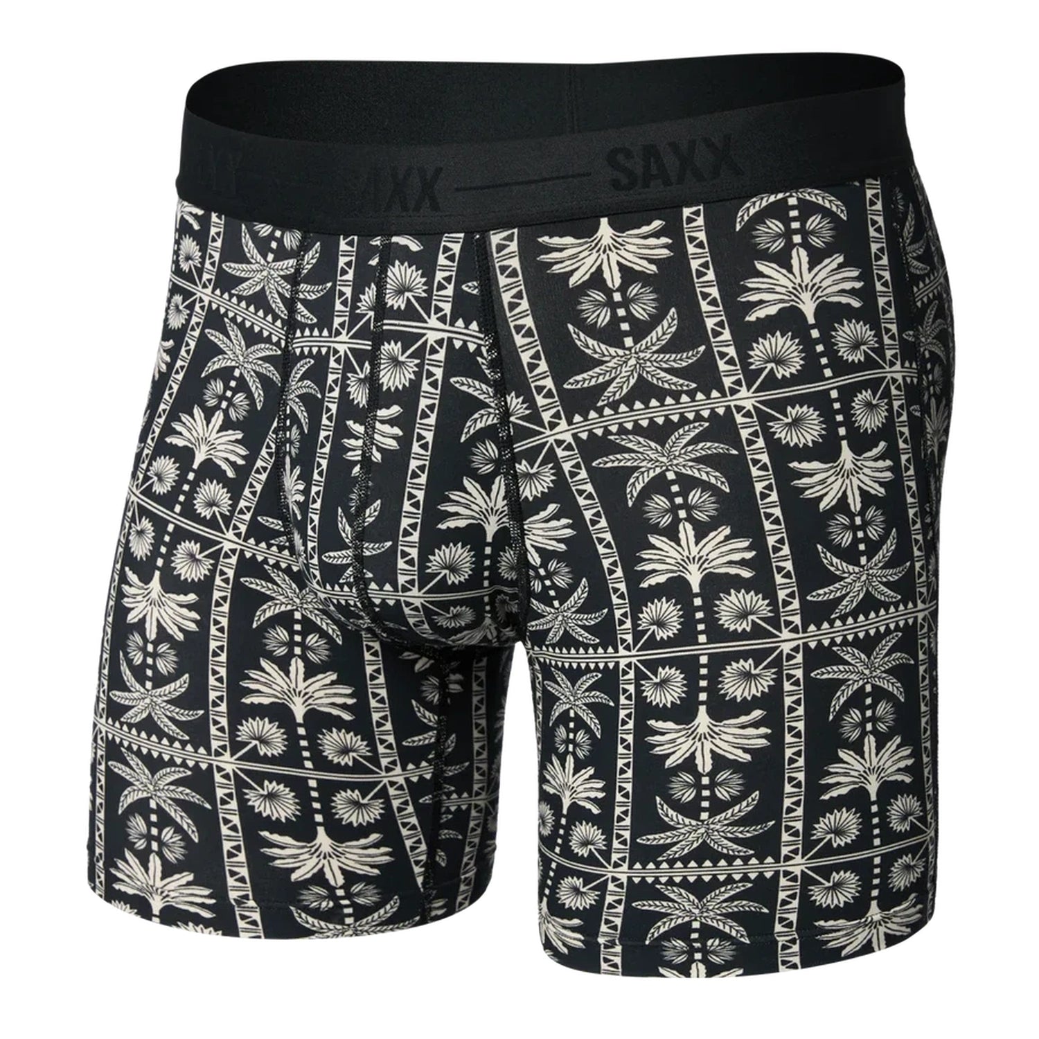 Saxx 01. MENS APPAREL - MENS UNDERWEAR - MENS UNDERWEAR Men's Smooth Luxe Micro Modal Boxer Brief 6" TROPIC ROYALE-BLACK