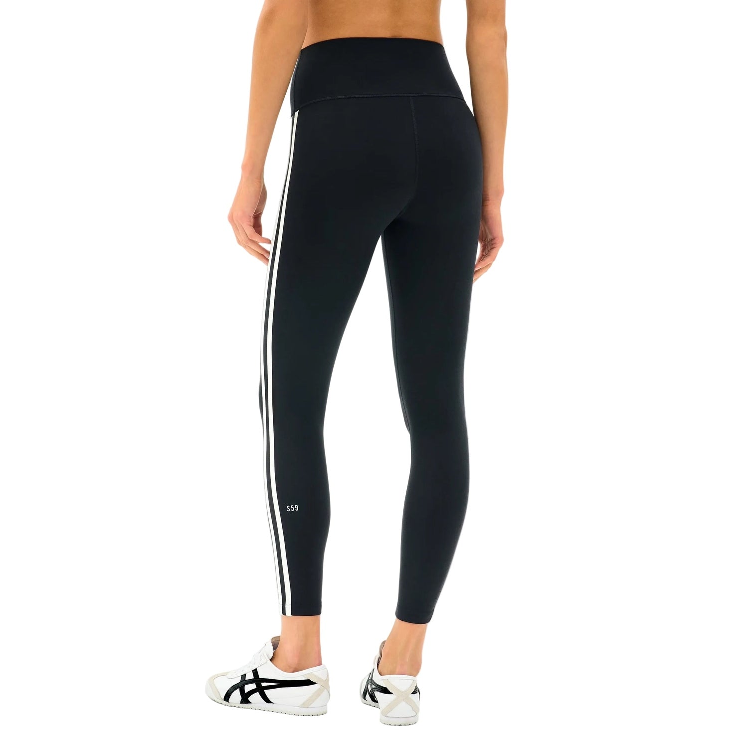 Splits59 02. WOMENS APPAREL - WOMENS PANTS - WOMENS PANTS LEGGINGS Women's Ella High Waist Rigor 7/8 BLACK|WHITE