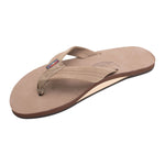 Rainbow 04. MENS FOOTWEAR - MENS SANDALS - MENS SANDALS CASUAL Men's Single Layer Premier Leather with Arch Support 1" Strap DKBR DARK BROWN