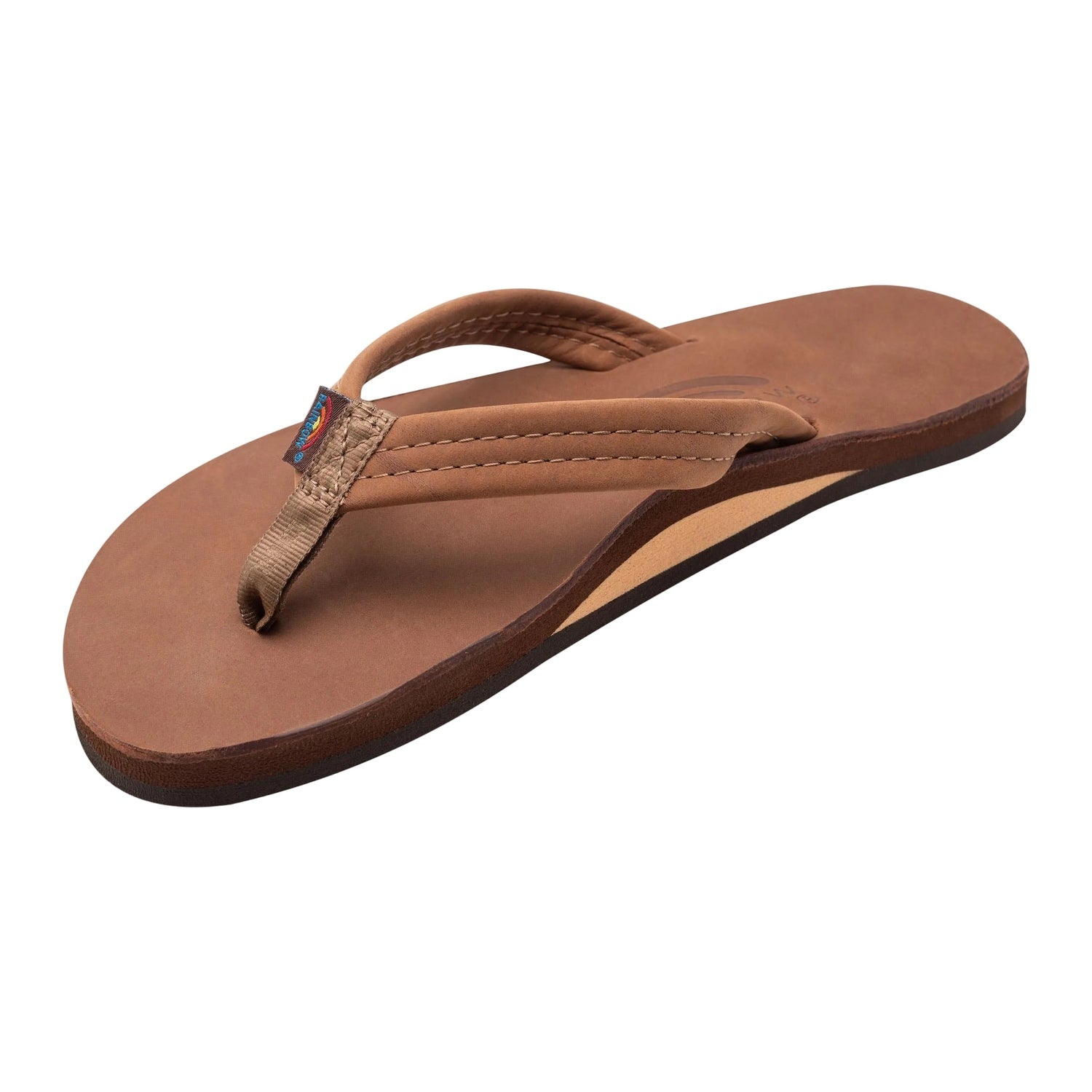 Rainbow 04. MENS FOOTWEAR - MENS SANDALS - MENS SANDALS CASUAL Men's 302 Leather Flip RDWD REDWOOD