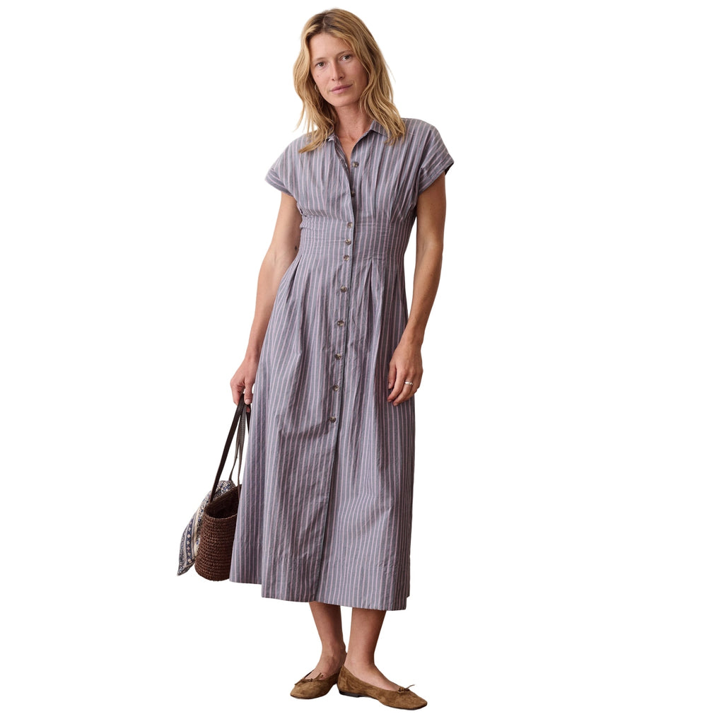 Women’s Arden Midi Shirt Dress Marine Layer - NAVY | LILAC