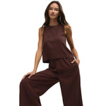 Z Supply 02. WOMENS APPAREL - WOMENS SS SHIRTS - WOMENS TANK CASUAL Women's Sloane Linen Top CLC CHOCOLATE CHERRY