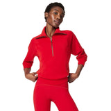 SPANX 02. WOMENS APPAREL - WOMENS HOODIES|SWEATERS - WOMENS PO Q ZIP Women's AirEssentials Half Zip SPANX RED