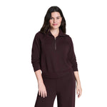 SPANX 02. WOMENS APPAREL - WOMENS HOODIES|SWEATERS - WOMENS PO Q ZIP Women's AirEssentials Half Zip TRUFFLE BROWN