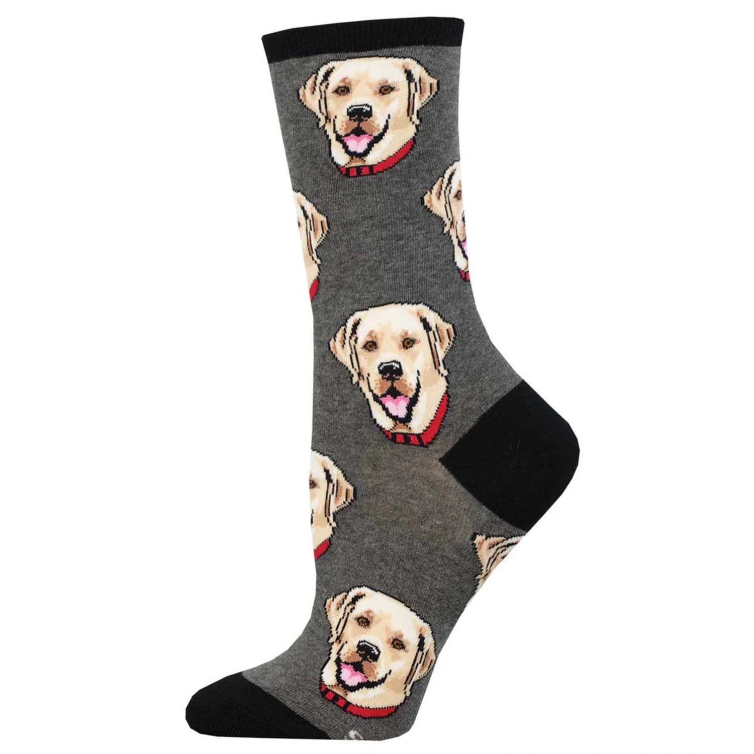 Socksmith 06. SOCKS - WOMENS SOCKS - WOMENS SOCKS GIFT Labrador Crew Socks CHARCOAL HEATHER 9-11